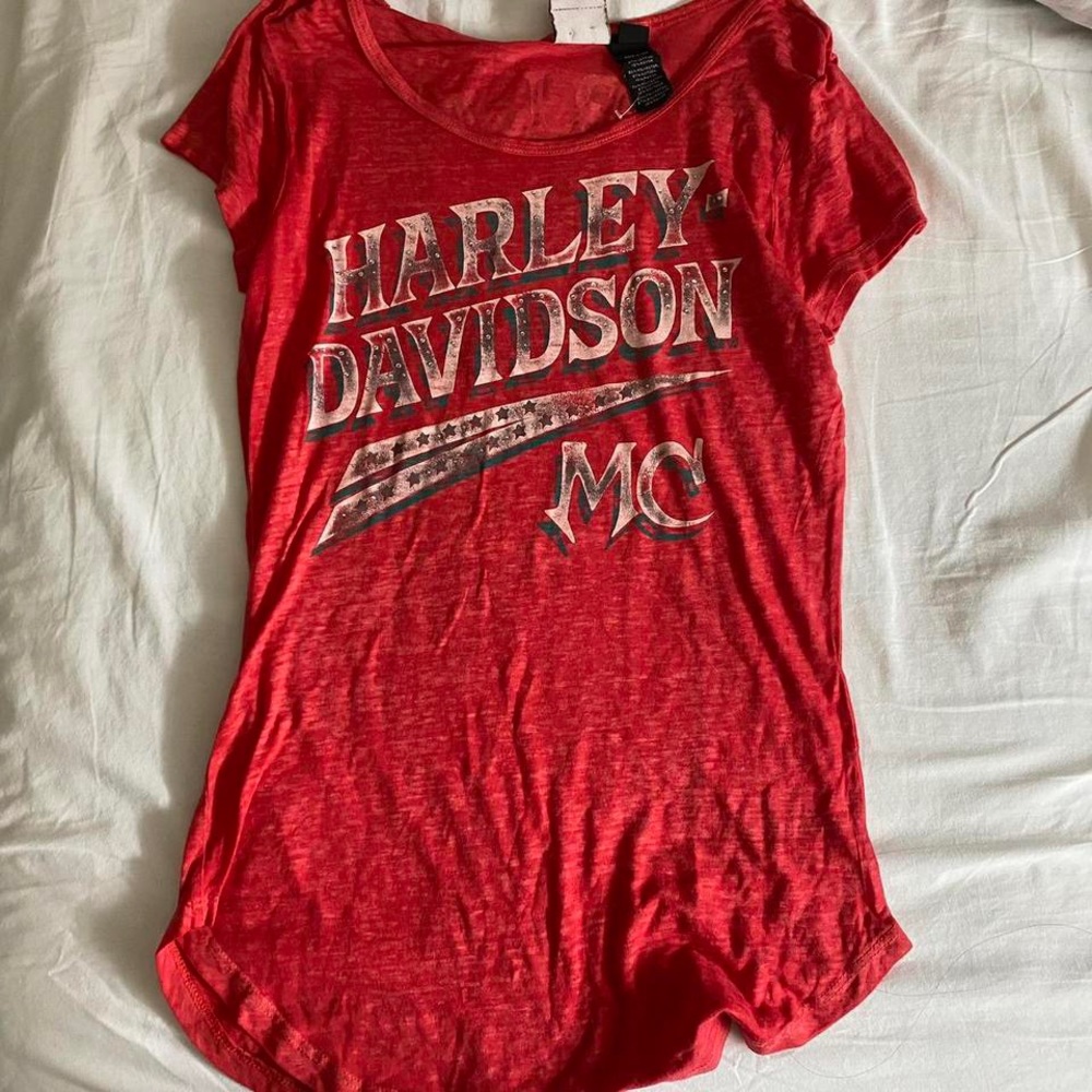 harley davidson red shirt